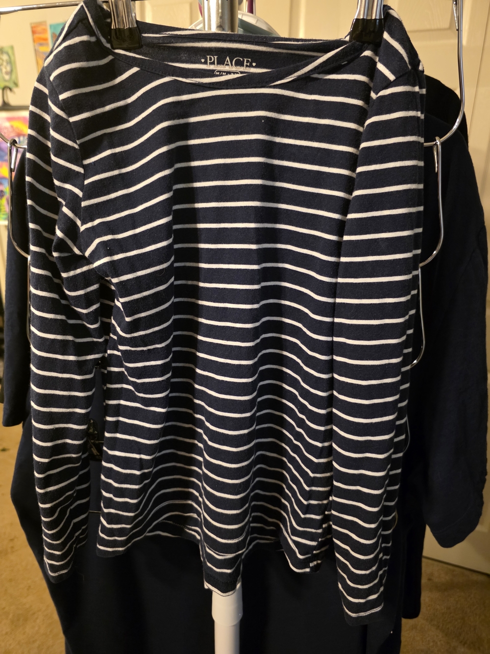 Place Navy and White Striped Long-Sleeve Tee